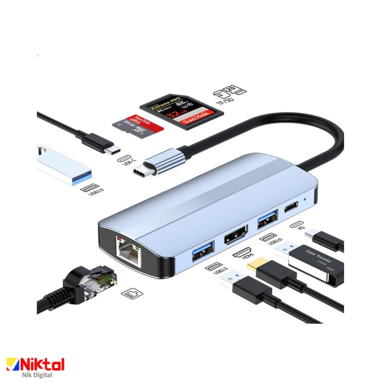 هاب 9 پورت USB 1.0/2.0/3.0/RJ45 مدل BYL-2206