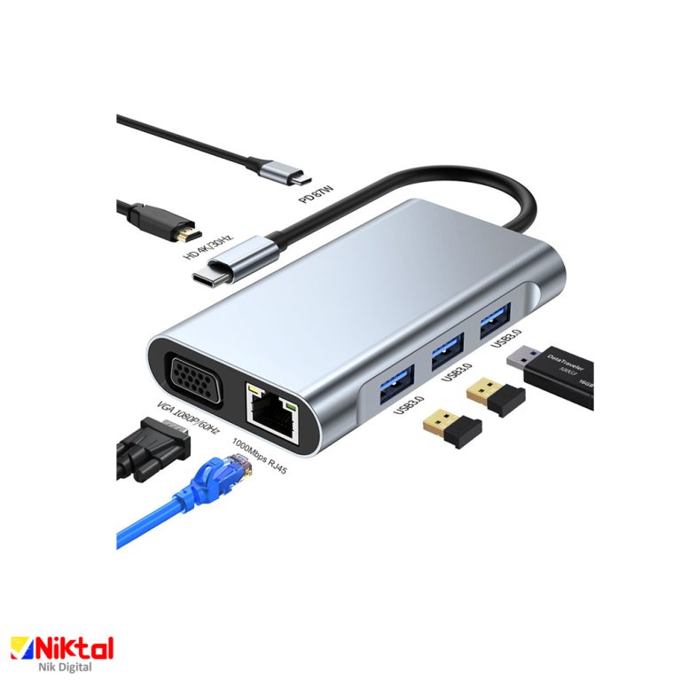 هاب 7 پورت USB-C Type-C مدل BYL-2111