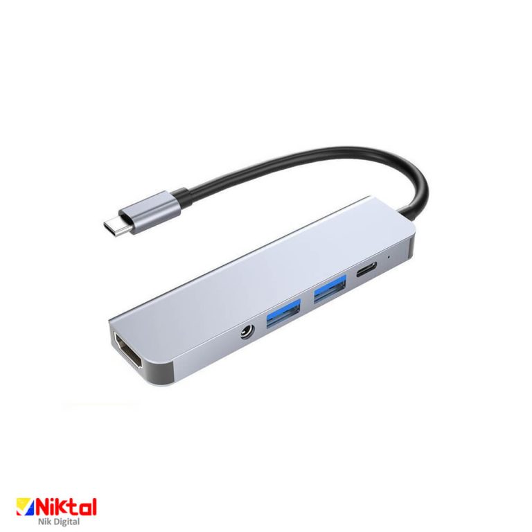 هاب 5 پورت/USB-C و TYPE-C مدل BYL-2009